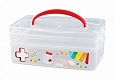 КОРОБКА УНИВЕРСАЛЬНАЯ С РУЧКОЙ И ДЕКОРОМ "MULTI BOX" 2 СЕКЦИИ, 245Х160Х105 ММ (Бесцветный) КОРОБКА УНИВЕРСАЛЬНАЯ С РУЧКОЙ И ДЕКОРОМ "MULTI BOX" 2 СЕКЦИИ, 245Х160Х105 ММ (Бесцветный)